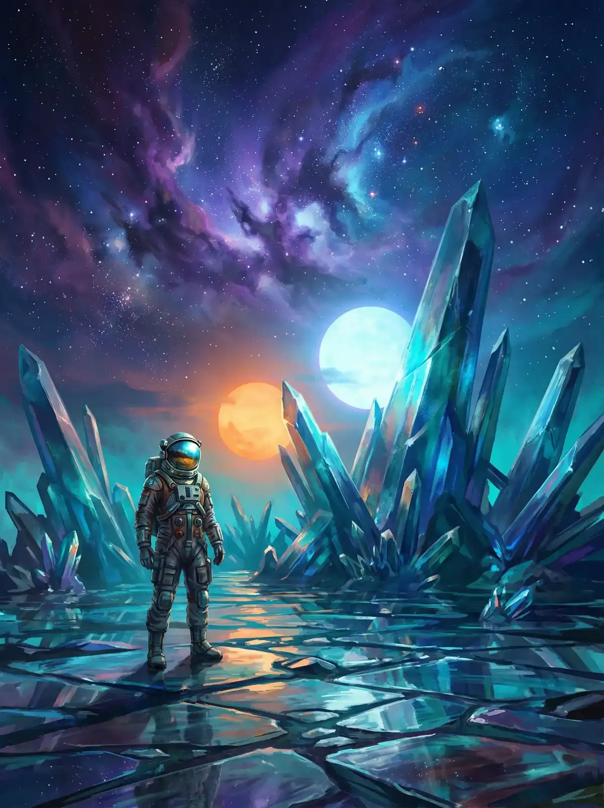 草榴视频| - 异星探索者在结晶星球表面行走